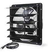 VENTISOL 20 Inch Shutter Exhaust Fan Wall Mounted, Aluminum with 1.65 Meters Power Cord Kit,High ...
