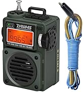 ZHIWHIS Shortwave Radio, MP3 Player with Weather Radios Portable AM FM, Retro Bluetooth Speaker w...