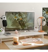 ROCDEER Bamboo Dual Monitor Stand Riser White, 2-Tier Desk Monitor Riser for 2 Monitors, Supports...