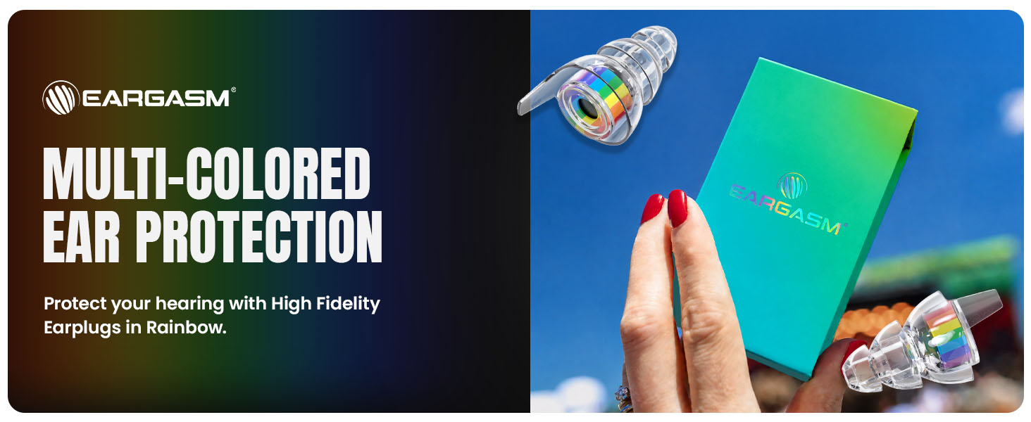 Eargasm High Fidelity Earplugs in Rainbow