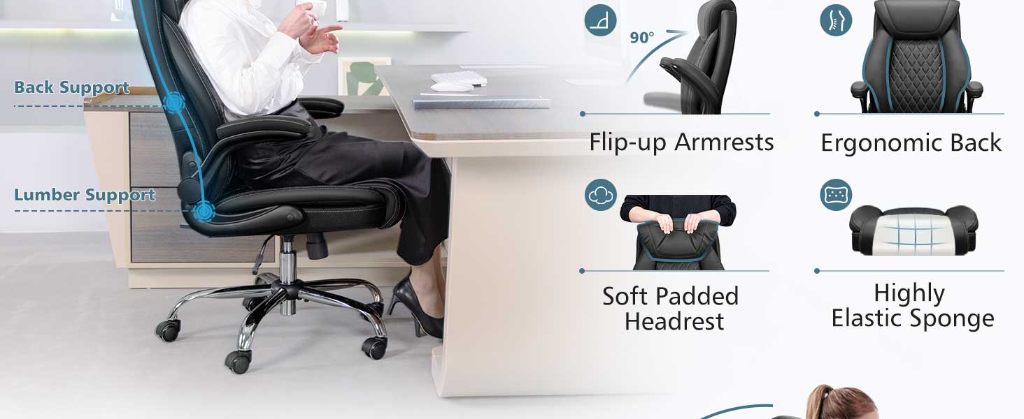 office chair with footrest