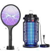 YISSVIC Electric Fly Swatter with Stand Plus Bug Zapper Outdoor Plug in