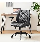 YFO Home Office Desk Chair Office Rubber Casters Ergonomic Computer Chair with Lumbar Support Adj...