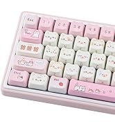 Tsungup Cute Cat Keycaps Set,Pink Pixel Mao Profile Keycaps,132 Keys PBT Custom Key Caps Keyboard...