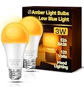 UNILAMP Sleep aid Light Bulb, 3W Amber Light Bulbs, 1800K Warm Light Bulbs, Blue Light Blocking D...