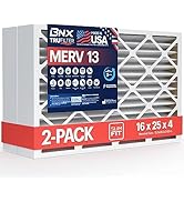 BNX TruFilter 16x25x4 (15 1/2’’ x 24 1/2’’ x 3 5/8‘’) MERV 13 Air Filter (SlimFit) (2-Pack)- MADE...