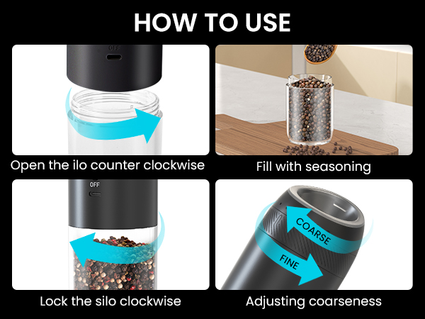 electric pepper and salt grinder gravity salt and pepper grinder auto salt and pepper grinder set