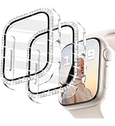 JR.DM 2 Pack Bling Case with HD Screen Protector Compatible with Apple Watch Series 4 5 6 SE 40mm...