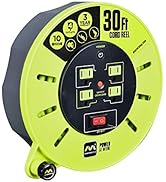 Masterplug 30ft Cassette Cord Reel, Extension Lead with Winding Handle, Safety Overload Circuit B...