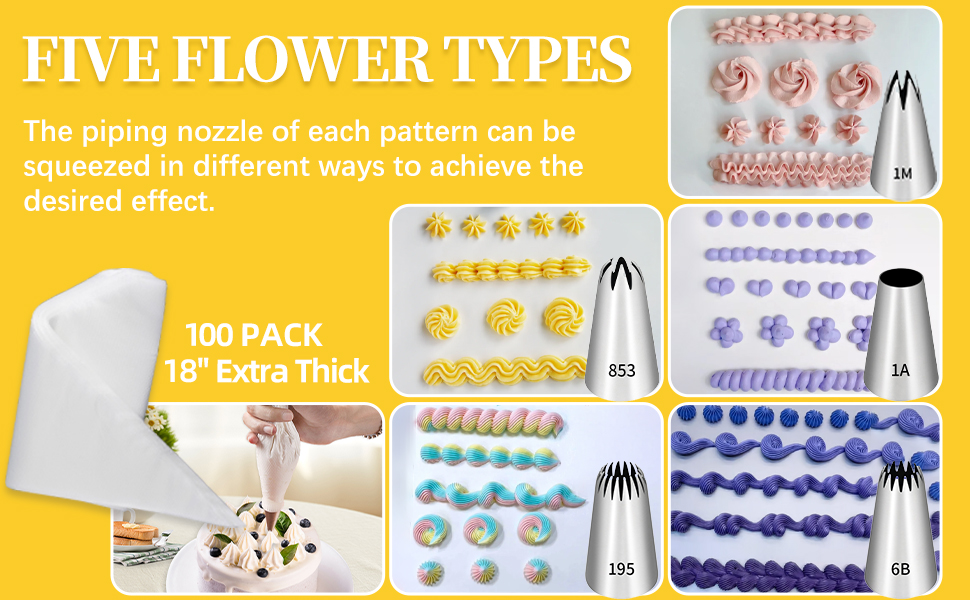 extra large disposable pastry bags with tips 