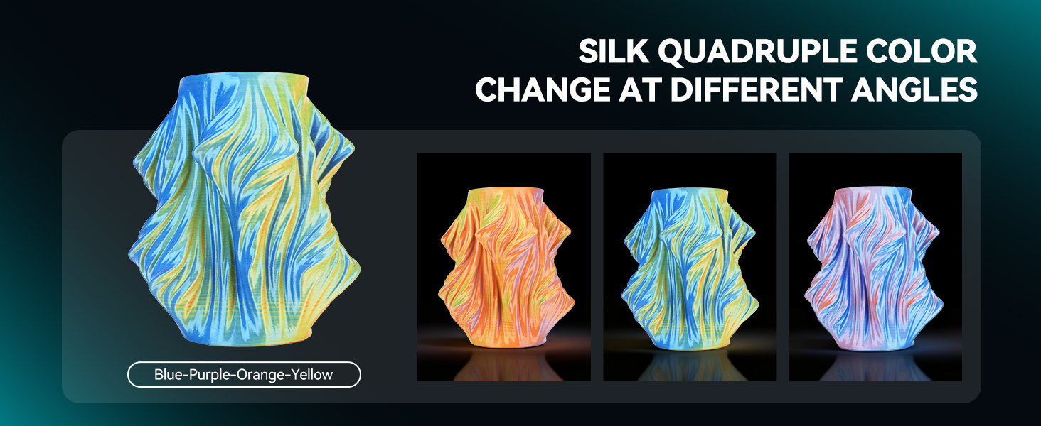 sunlu 3d printer filament quadruple silk filament color changing multicolored multi color sunlu silk