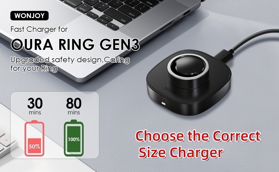 Oura Ring Gen3 Charger - Size 6, 7, 8, 9, 10, 11, 12, 13