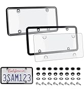 2-Pack Car License Plate Frames &amp; License Plate Protector,Unbreakable Car Plates Frame Protector ...