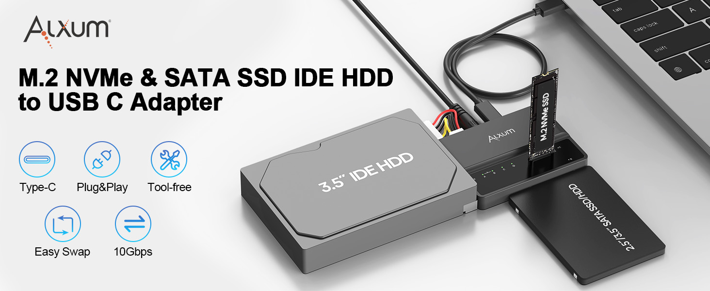 Alxum M.2 NVME SATA IDE SSD Adapter