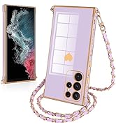 FCSWEET for Samsung Galaxy S22 Ultra Case with Strap Women Girls,Crossbody Lanyard Camera Protect...