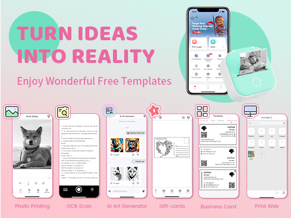 T02 Mini Sticker Printer - Wireless Sticker Maker Machine