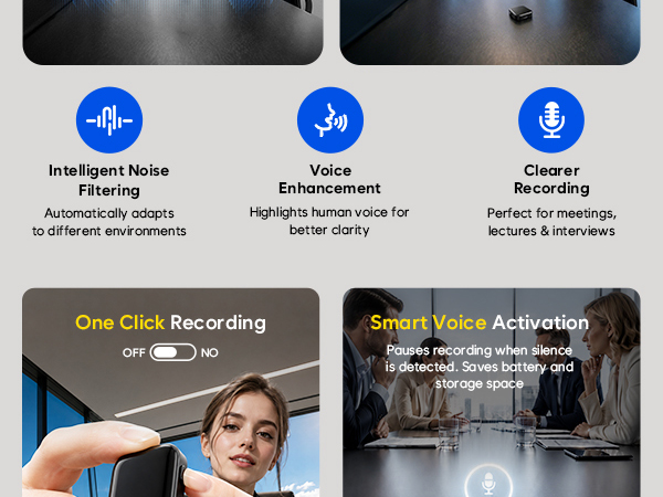 Recorder with AI-Intelligent Noise Reduction