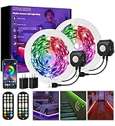 Motion Sensor Under Bed Lights,2*13.12Ft RGB Color LED Strip Lights with Constant On,Motion Activ...