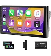 Haudio 7" Double Din Car Stereo with Wireless Apple CarPlay &amp; Android Auto, Touchscreen Car Radio...