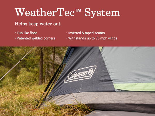 coleman skydome weathertec technology rain water proof wind safe system best quality withstand nice