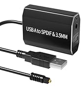 USB A to Optical Audio Adapter,Unidirectional USB A to SPDIF Digital Optical and 3.5 Jack Audio O...