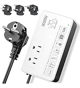 HYTED 1600W 220V to 110V Voltage Converter, Universal Power Plug Adapter Voltage Converter US to ...