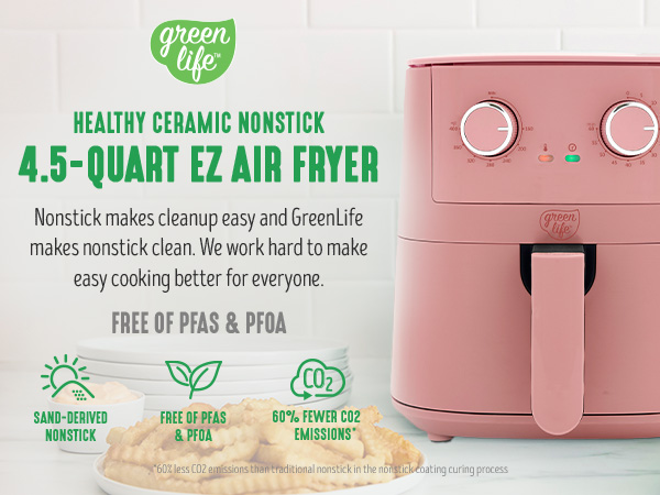 GreenLife, Ceramic Nonstick, PFAS-Free, Non-Toxic, Electrics, Air Fryer