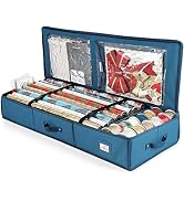 Wrapping Paper Organizer Storage, Christmas Wrapping Paper Storage Containers, with Interior Pock...