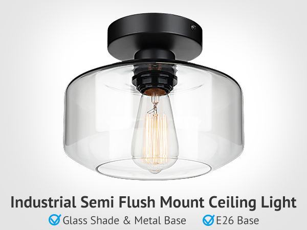 Industrial Semi Flush Mount Ceiling Light