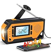 Emergency Solar Hand Crank Radio - Aiworth Wind Up Battery Operated AM/FM/NOAA Weather Radio, Por...