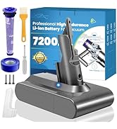 Upgraded 7200mAh Replacement Battery for Dyson V7, 25.2V Battery Compatible for Dyson SV11 V7 Ani...