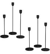 ChefBee 6PCS Black Tall Candle Candlestick Holder, Taper Pillar Candle Sticks Stand Holders Decor...
