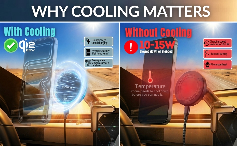 cooling system for iphone wireless charger