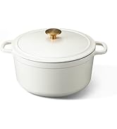 CAROTE Cast Iron Dutch Oven Pot with Lid, Enameled Dutch Oven for Sourdough Bread Baking, Dual Ha...