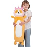 HAIJUNYA 36 Inch Kawaii Giant Unicorn Dog Long Plush Body Pillow Toy, Soft Corgi Shiba Inu Plushi...