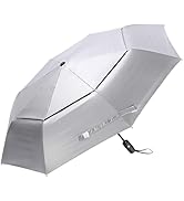 G4Free UPF 50+ UV Protection Travel Umbrella 42/46 Inch Windproof Silver Coating Sun Blocking Umb...