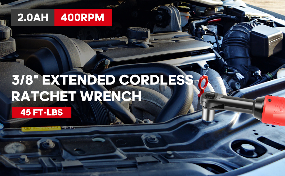 Long cordless ratchet wrench