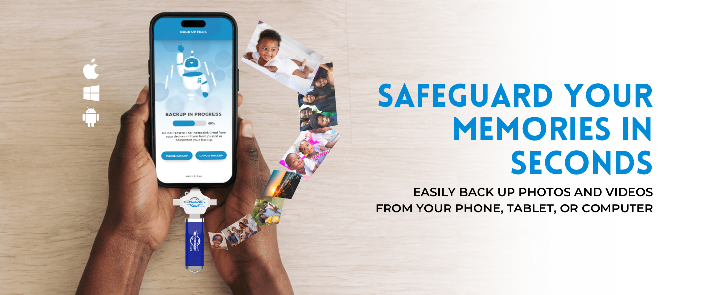 Easily back up photos and videos from your phone, tablet, or computer