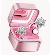 YUEHEMEI Women Clip On Wireless Earbuds with Snowflake Earrings, Bluetooth 6.0 Open Ear Headphone...