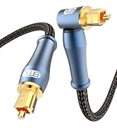 EMK 90 Degree Toslink Optical Cable 24K-Gold Connector 360 Degree Free-Rotating Plug Fiber Optic ...