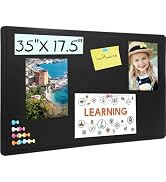 Bulletin Board - 35 x 17.5 inches Decorative Felt Pin Board - Cork Board Alternative for Wall - F...