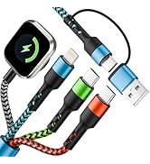 Travel Essentials,USB A/C 4 in 2 Multi Charging Cable for i Watch Charger/Type C Charger/IP Port,...