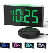 Wake Up on Time: Vibrating Alarm Clock with Bed Shaker, Loud Sound & Color Display – USB Charging...