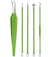 FVION Blackhead and Acne Extractor Kit, Professional Pimple Popper Tool Kit, Acne Tweezers and Bl...
