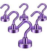 Neosmuk Magnetic Hooks, 25 lb+ Heavy Duty Earth Magnets with Hook for Refrigerator, Extra Strong ...