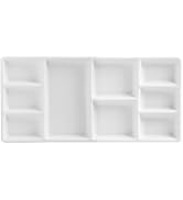 MEEDEN 9-Well News Ceramic Rectangle Artist Paint Palette for Watercolor Gouache Acrylic Oil Pain...