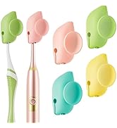 Muslish 4 Pack Silicone Toothbrush Covers with Suction Cup, Travel Tooth Brush Cover Cap Case, Fi...