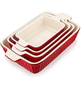Bakeware Set of 4, MALACASA Porcelain Baking Pans Set for Oven, Casserole Dish, Ceramic Rectangul...