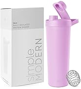 Simple Modern Stainless Steel Shaker Bottle with Ball 24oz | Metal Insulated Cup for Protein Mixe...