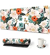 ARTSO Large Gaming Mouse Pad with Stitched Edges, XXL Extended Keyboard Mat Long Mousepad Desk De...